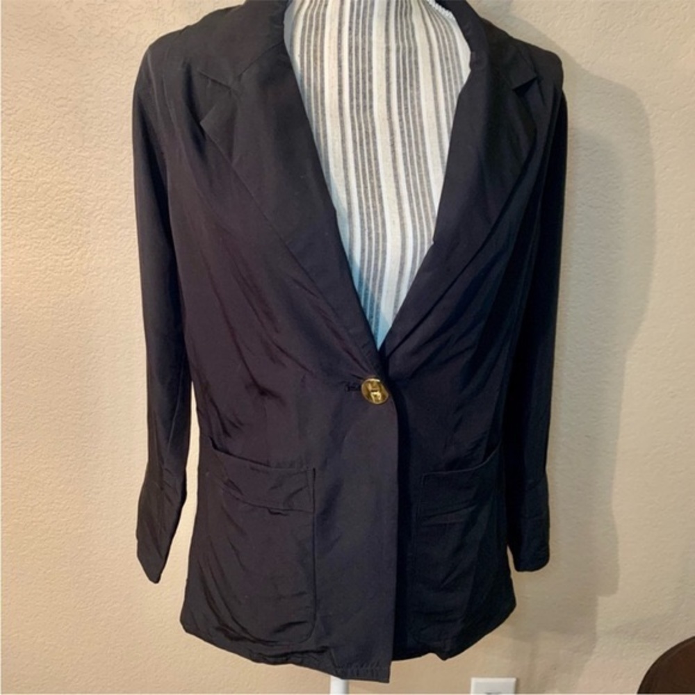 Sale! NWT IMAN Blazer S Black Lightweight Rayon one-Button Closure Classy Cute!